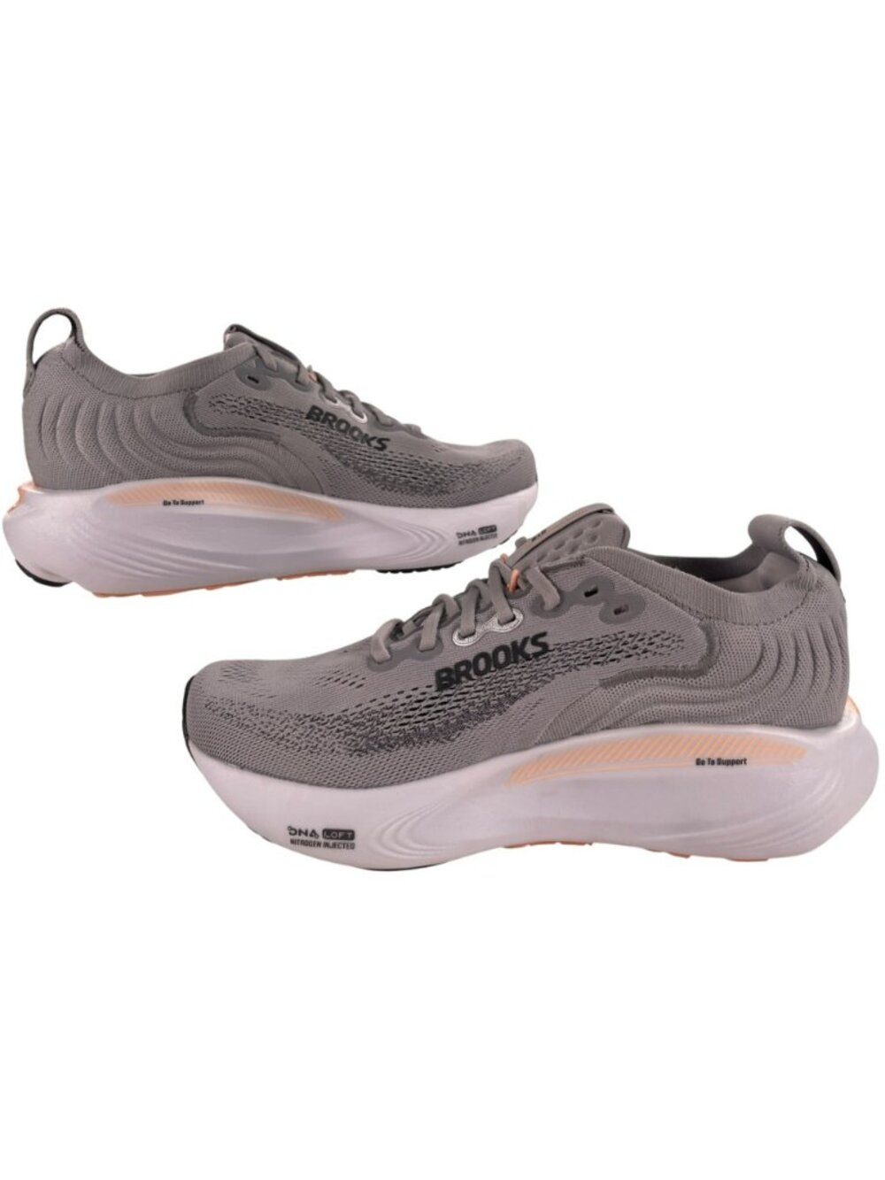 Brooks Adrenaline GTS 25 Running Shoes Grey/Blackened Pearl/Coral Wmn's Sz 8.5W - Picture 2 of 11
